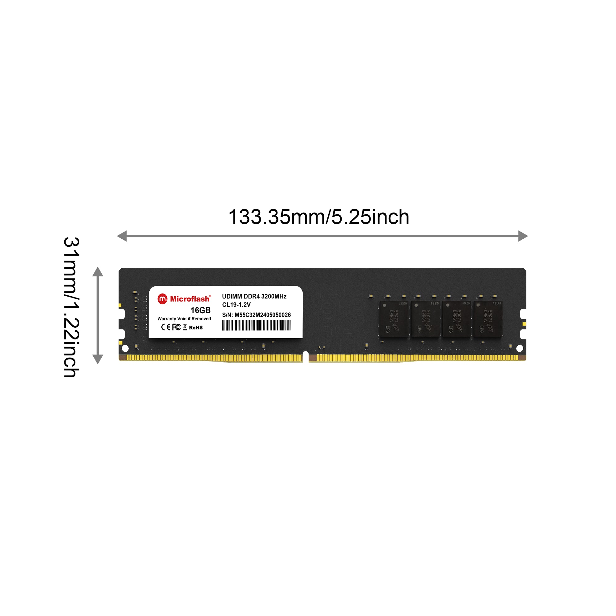 Microflash DDR4 Up to 3200MHz 8GB/16GB/32GB UDIMM