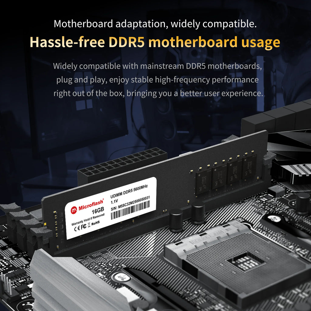 Microflash DDR5 Up to 5600MHz 8GB/16GB/32GB UDIMM
