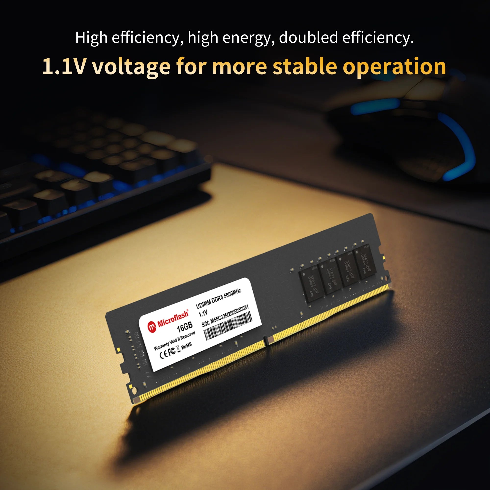 Microflash DDR5 Up to 5600MHz 8GB/16GB/32GB UDIMM