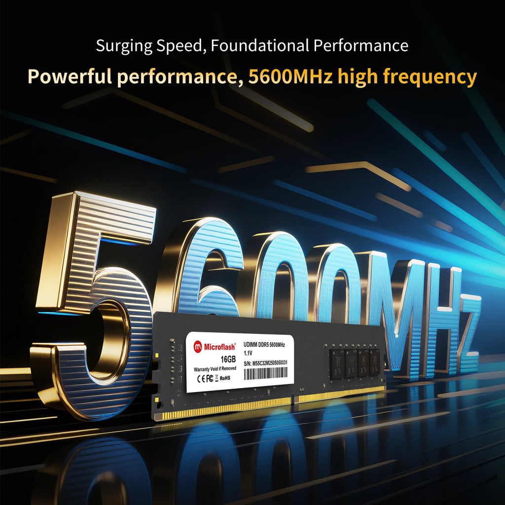 Microflash DDR5 Up to 5600MHz 8GB/16GB/32GB UDIMM