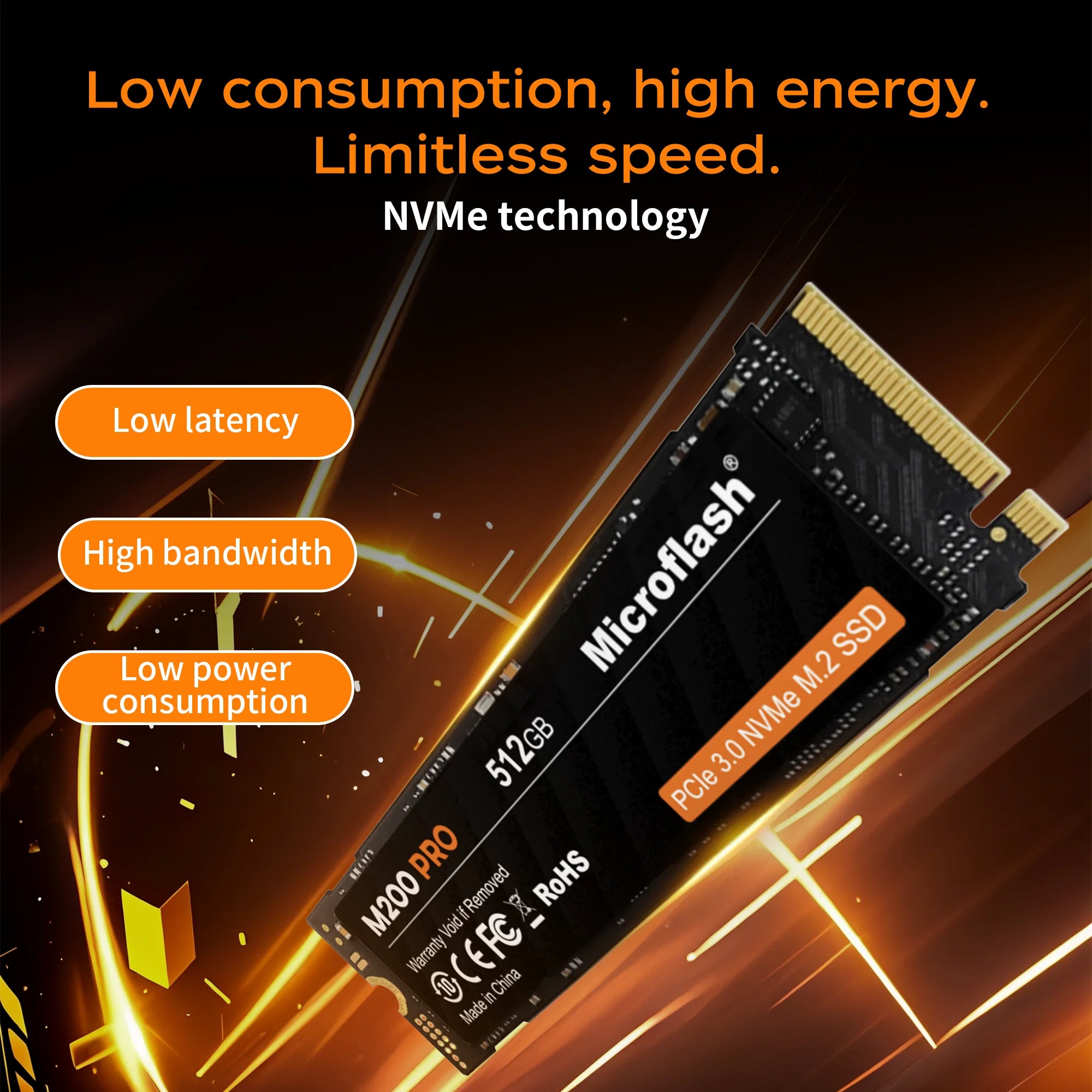 Microflash M200 PRO M.2 NVMe PCIe 3.0 SSD Up to 3500MB/s