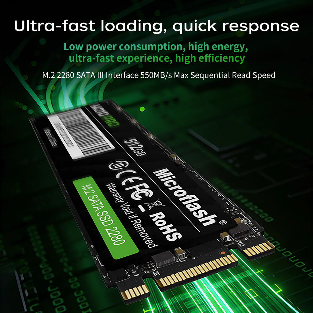 Microflash M210 PRO M.2 SATA III SSD Up to 550MB/s
