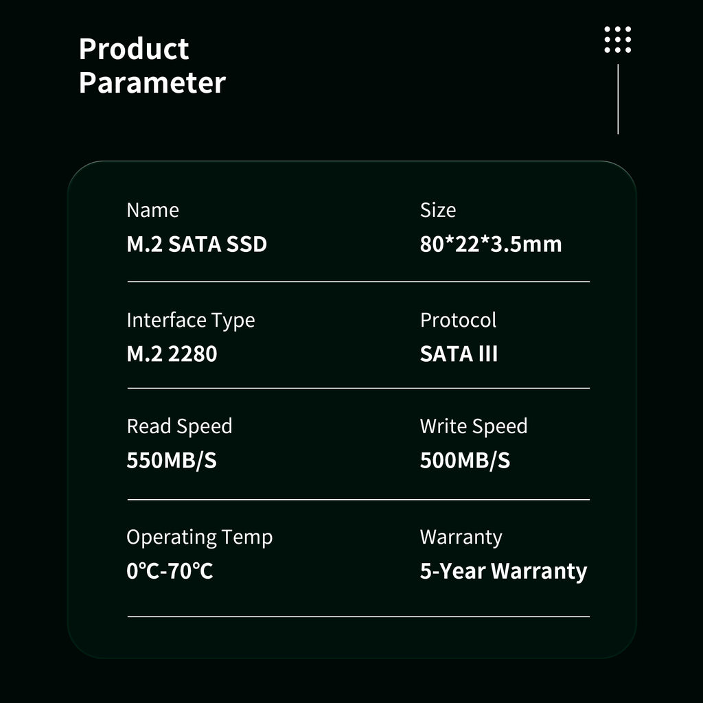 Microflash M210 PRO M.2 SATA III SSD Up to 550MB/s