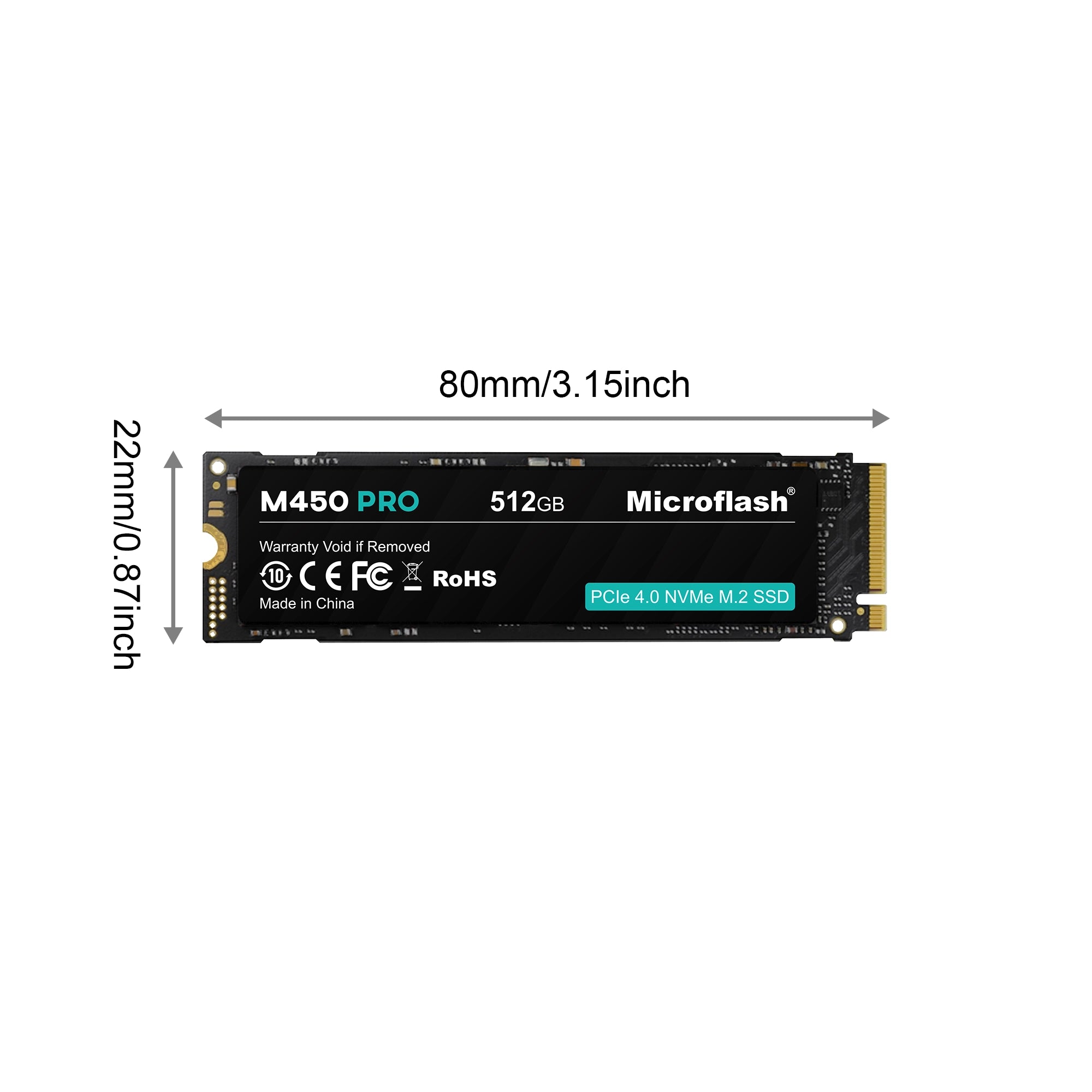 Microflash M450 PRO M.2 NVMe PCIe 4.0 SSD Up to 5000MB/s