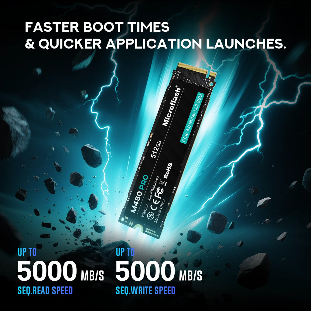 Microflash M450 PRO M.2 NVMe PCIe 4.0 SSD Up to 5000MB/s