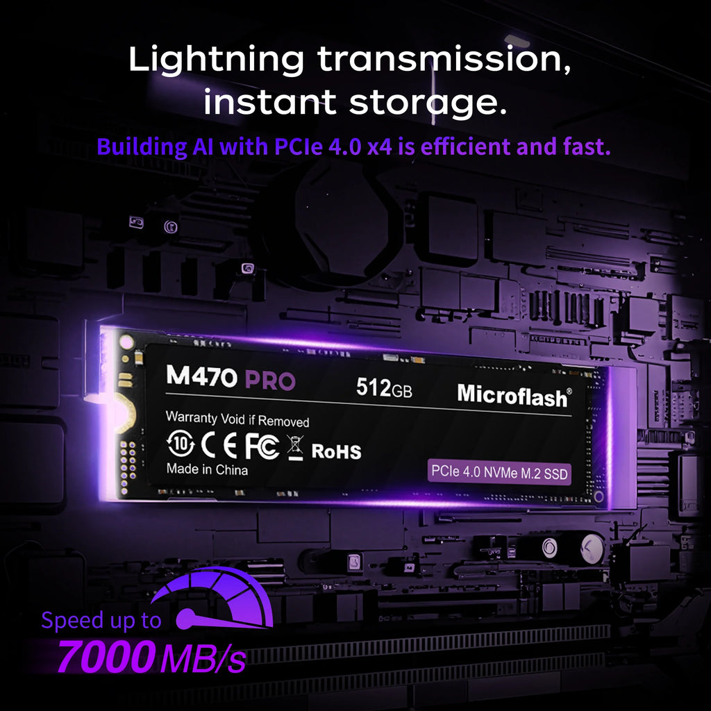 Microflash M470 PRO M.2 NVMe PCIe 4.0 SSD Up to 7000MB/s