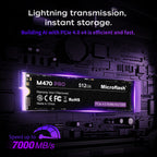 Microflash M470 PRO M.2 NVMe PCIe 4.0 SSD Up to 7000MB/s