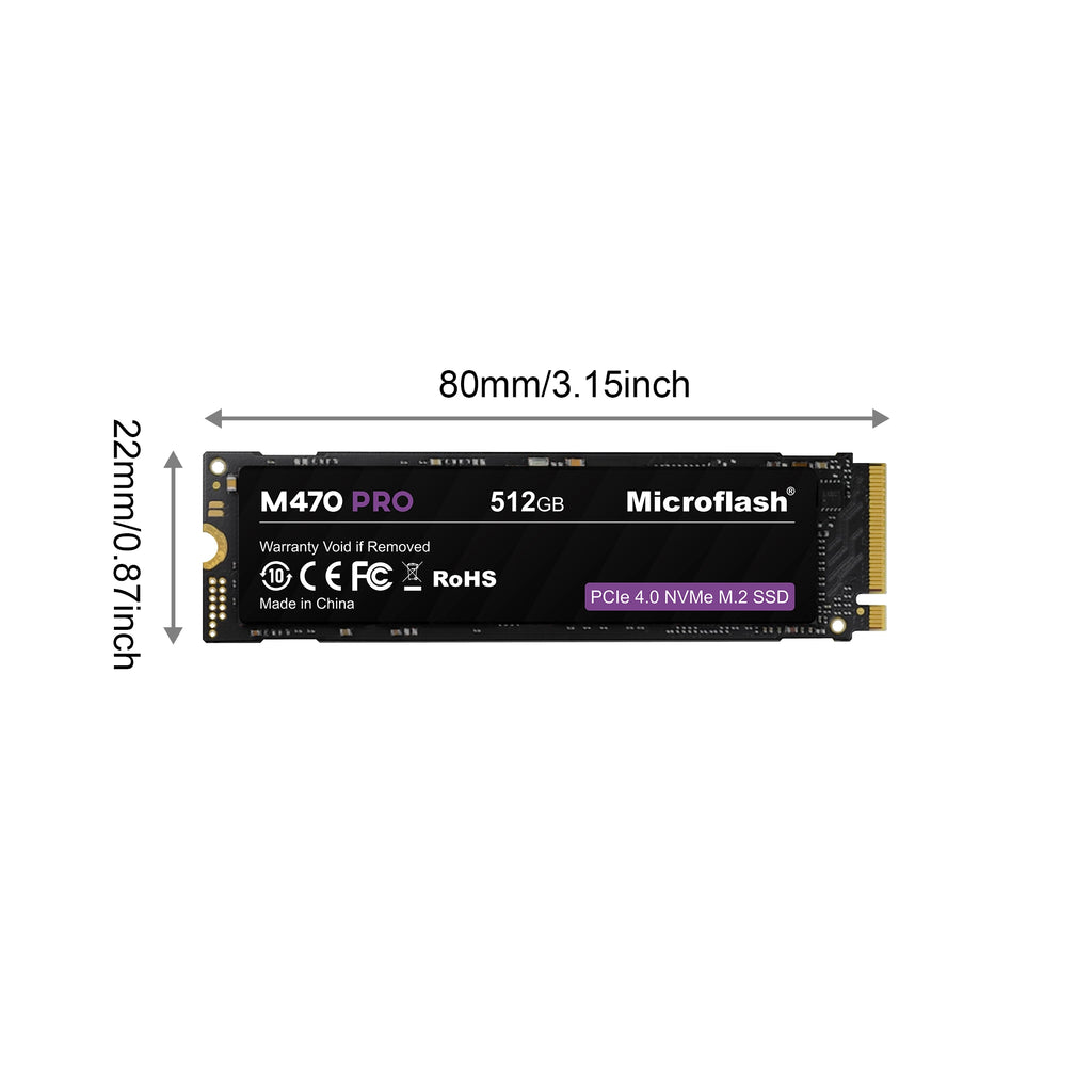 Microflash M470 PRO M.2 NVMe PCIe 4.0 SSD Up to 7000MB/s