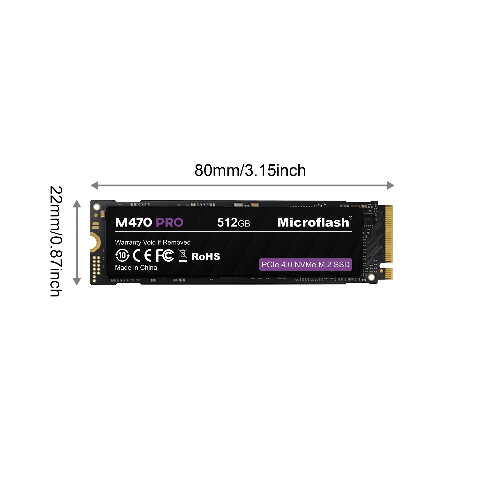 Microflash M470 PRO M.2 NVMe PCIe 4.0 SSD Up to 7000MB/s