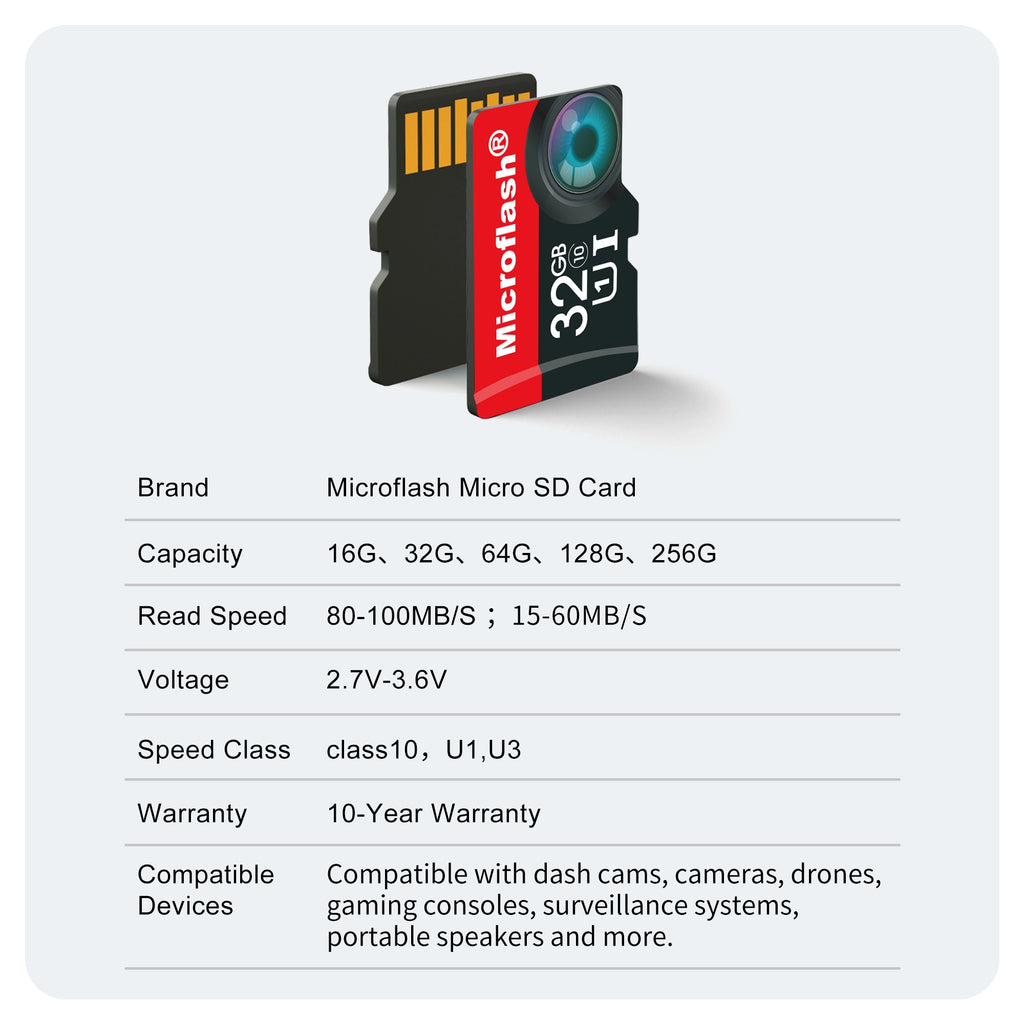 Microflash microSD Card UHS-I U1/U3 Class 10