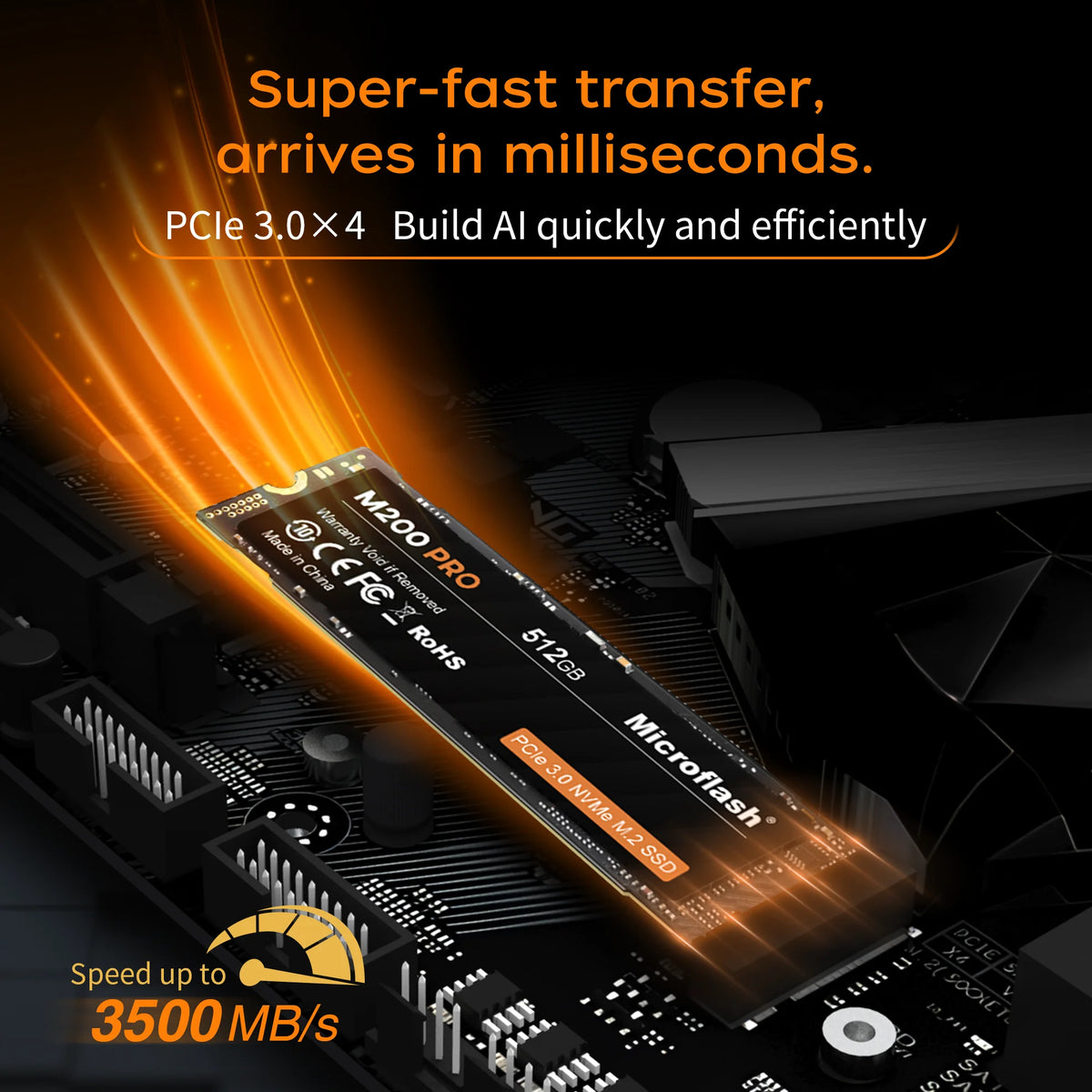 Microflash M200 PRO M.2 NVMe PCIe 3.0 SSD up to 3500MB/s (product gallery image 4)