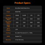 Microflash M200 PRO M.2 NVMe PCIe 3.0 SSD up to 3500MB/s (product gallery image 5)
