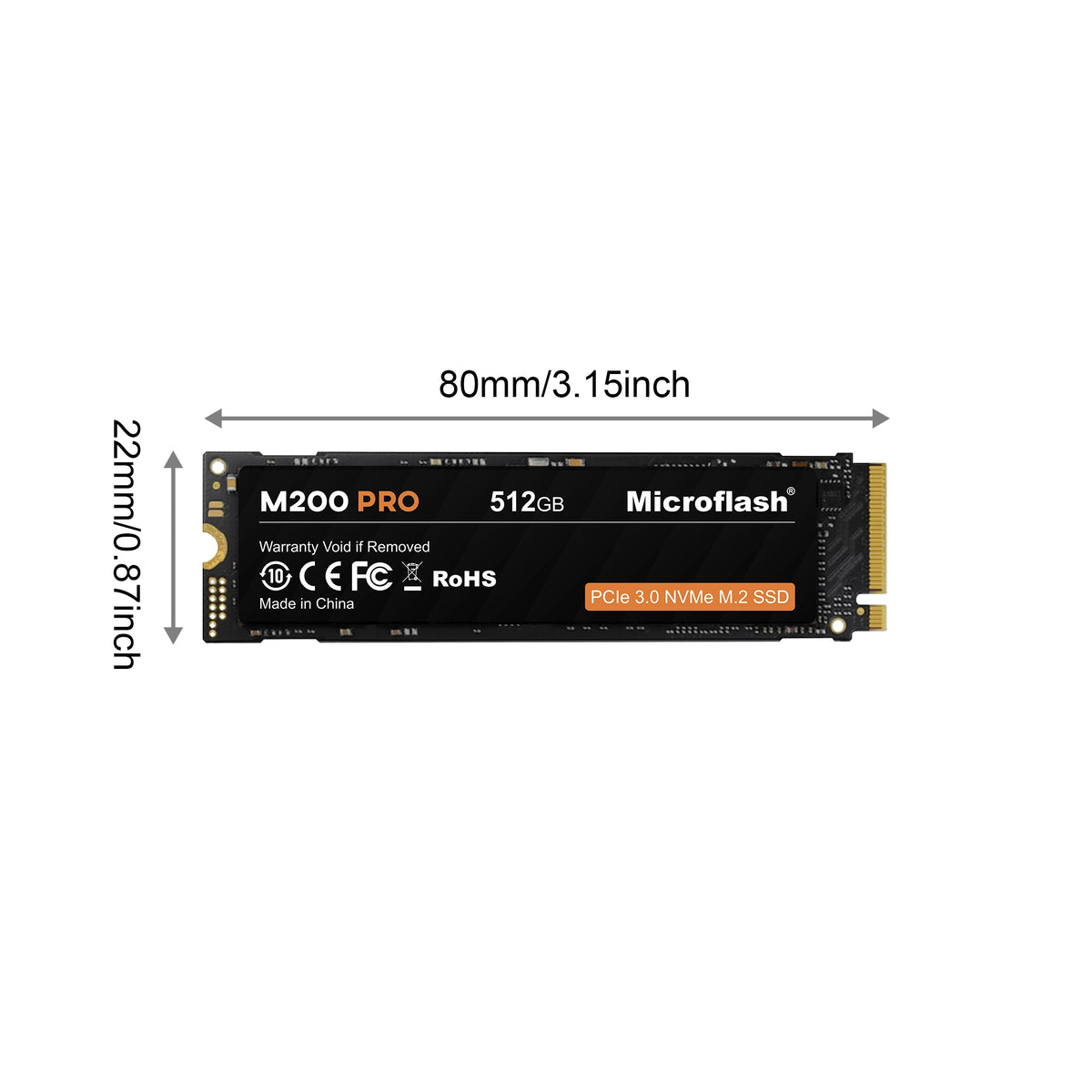 Microflash M200 PRO M.2 NVMe PCIe 3.0 SSD up to 3500MB/s (product gallery image 6)